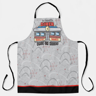 Aangepast NAAM Retro 50's Diner Bord Vijftiger Jar Schort