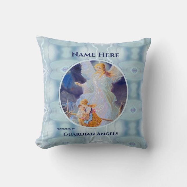 Aangepast Naam toevoegen Guardian Angel Kussen (Voorkant)