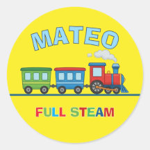 Aangepast naamlabel voor peuters op trein sticker