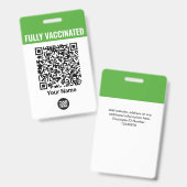 Aangepast naamlogo werknemers Vaccinatie QR-code Badge (Voor- en achterkant)