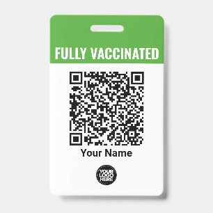 Aangepast naamlogo werknemers Vaccinatie QR-code Badge