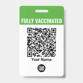 Aangepast naamlogo werknemers Vaccinatie QR-code Badge