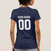 Aangepast naamnummer Football voor vrouwen T-Shirt (Achterkant)