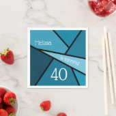 Aangepast naamouderdom Abstract Blauwgroen geometr Servet (Insitu)