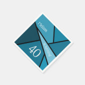 Aangepast naamouderdom Abstract Blauwgroen geometr Servet (Hoek)