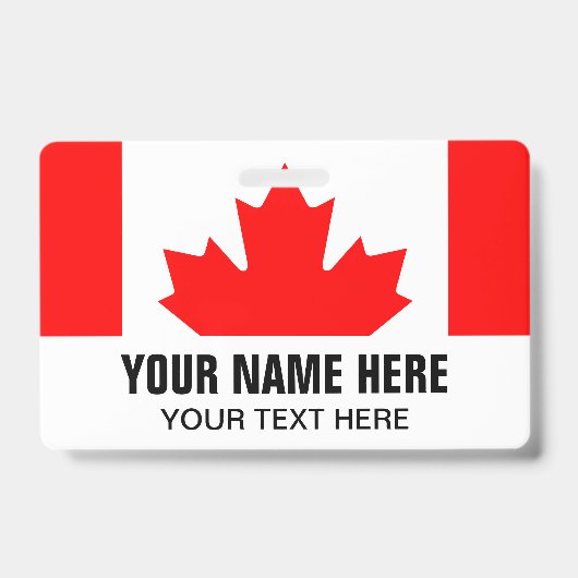 Aangepast naamplaatje met Canadese vlag Badge (Voorzijde)