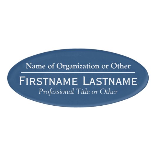 Aangepast naamplaatje - Organisatie of Kerk - Blau Naambadge (Voorkant)