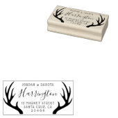 Aangepast naams- en retouradres van familie rubberstempel (Gestempeld)