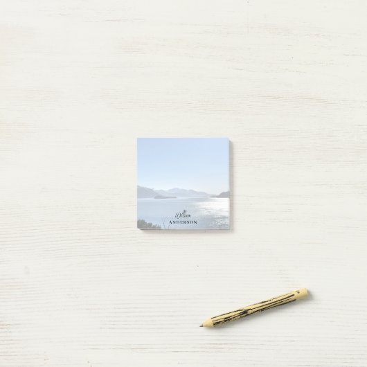 Aangepast naamscript voor fotolandschap post-it® notes (Op bureau)