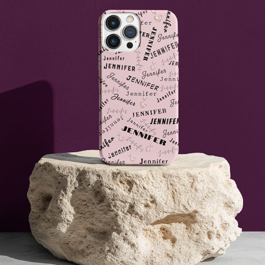 Aangepast naamtypografiepatroon iPhone hoesje