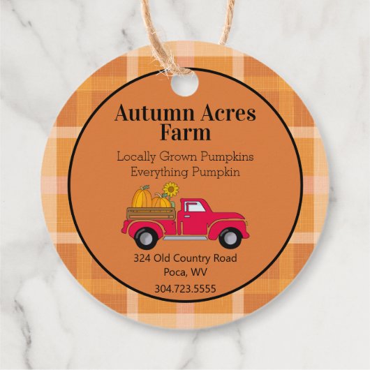 Aangepast najaar Herfst Boerderij Labels ophangen (Achterkant)