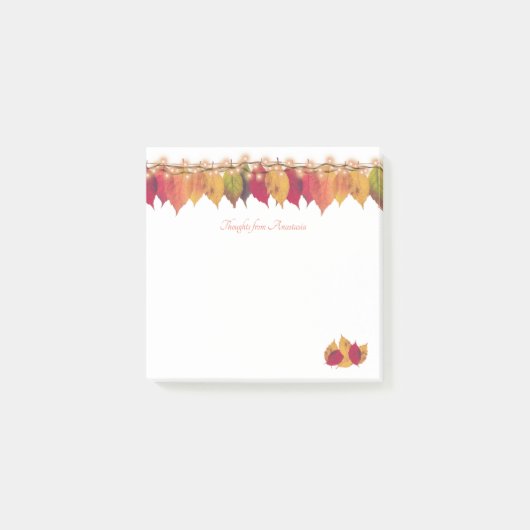 Aangepast najaar seasonal lef Border Firefly Light Post-it® Notes (Voorkant)