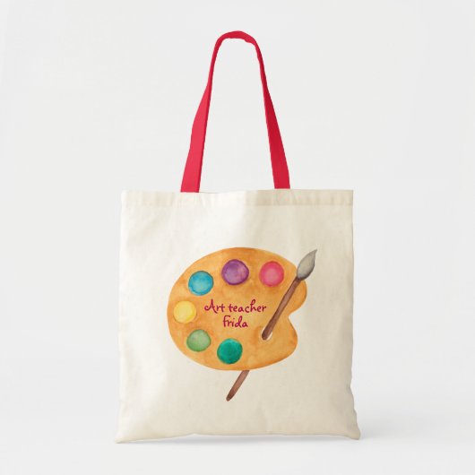 aangepast NAME Kunstleraar Kunstklasse cadeau Tote Bag (Voorkant)
