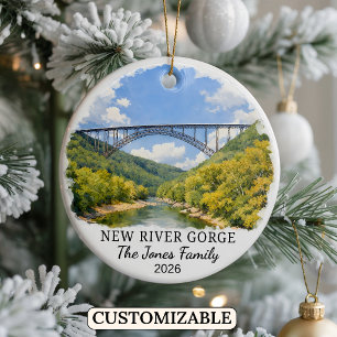 Aangepast Nationaal Park New River Gorge West Virg Keramisch Ornament