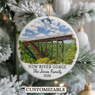 Aangepast Nationaal Park New River Gorge West Virg Keramisch Ornament