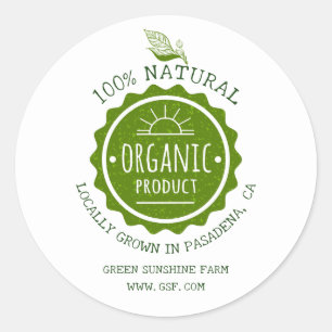 Aangepast Natuurlijk Biologisch Groen Eco Product Ronde Sticker