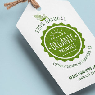 Aangepast natuurlijk biologisch groen milieuproduc cadeaulabel