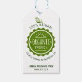 Aangepast natuurlijk biologisch groen milieuproduc cadeaulabel (Voorkant)