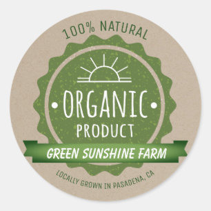 Aangepast natuurlijk biologisch groen milieuproduc ronde sticker