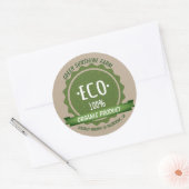 Aangepast natuurlijk biologisch groen milieuproduc ronde sticker (Envelop)