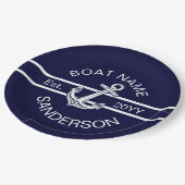 Aangepast Nautical Anchor Navy Blue Papieren Bordje (Gekanteld)
