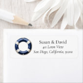 Aangepast Nautisch Adreslabel met Blauwe reddingsb Etiket (Insitu)