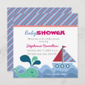 Aangepast nautisch Baby shower Kaart (Voorkant / Achterkant)