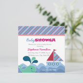 Aangepast nautisch Baby shower Kaart (Staand voorkant)