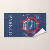 Aangepast Nautisch blauw Handdoek (Handdoek)