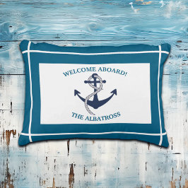 Aangepast Nautisch Patroon Bootanker Accent Kussen