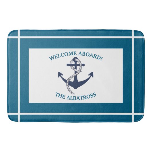 Aangepast Nautisch Patroon Bootanker Badmat (Voorkant)