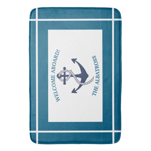 Aangepast Nautisch Patroon Bootanker Badmat (Voorkant Verticaal)