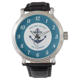 Aangepast Nautisch Patroon Bootanker Horloge