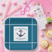 Aangepast Nautisch Patroon Bootanker Papieren Bordje (Feest)