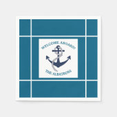 Aangepast Nautisch Patroon Bootanker Servet (Voorkant)