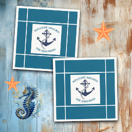 Aangepast Nautisch Patroon Bootanker Servet