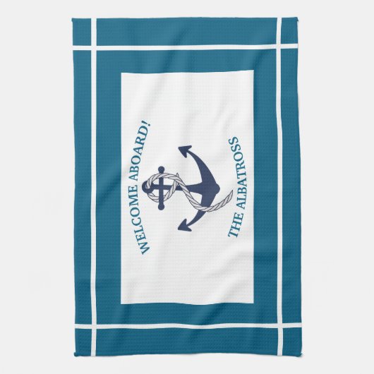 Aangepast Nautisch Patroon Bootanker Theedoek (Verticaal)