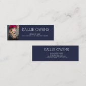 Aangepast Navy Blue Photo Afstuderen Invoegen Naam Contactkaartje (Voorkant / Achterkant)