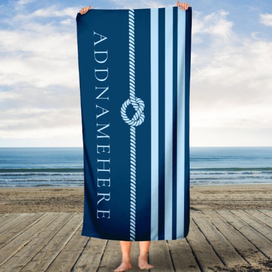 Aangepast! Navy Rope Knot Custom Bath Towel Badhanddoek