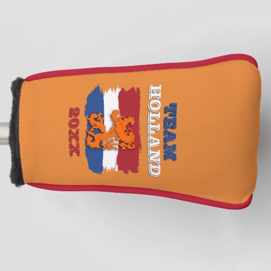 Aangepast Nederlands Vlag Sinaasappel Leeuw Team N Golfheadcover (Voorkant)
