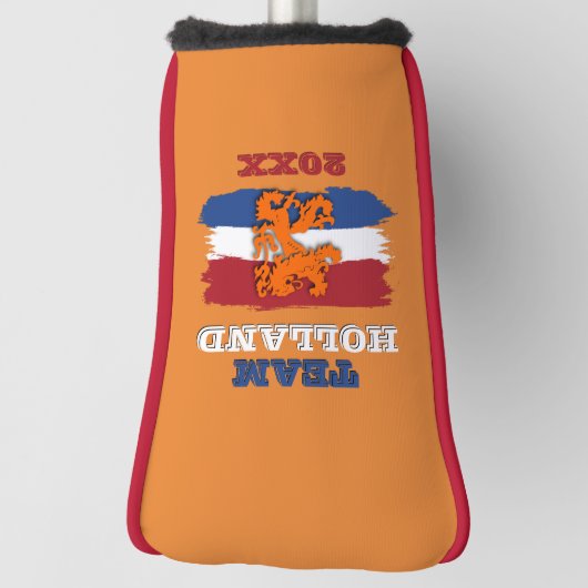 Aangepast Nederlands Vlag Sinaasappel Leeuw Team N Golfheadcover (Draai 90)
