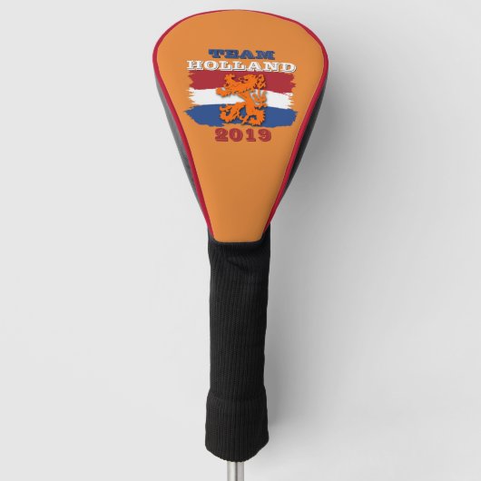 Aangepast Nederlands Vlag Sinaasappel Leeuw Team N Golfheadcover (Voorkant)