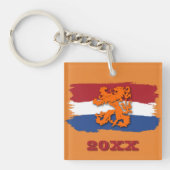 Aangepast Nederlands Vlag Sinaasappel Leeuw Team N Sleutelhanger (Voorkant)