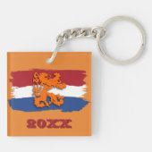 Aangepast Nederlands Vlag Sinaasappel Leeuw Team N Sleutelhanger (Achterkant)