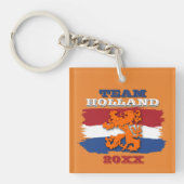 Aangepast Nederlands Vlag Sinaasappel Leeuw Team N Sleutelhanger (Voorkant)