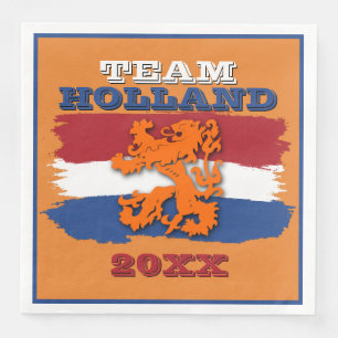 Aangepast Nederlands vlaggen Oranje Lion Team Holl Servet
