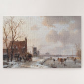 Aangepast Nederlands winterlandschapsolie schilder Legpuzzel (Horizontaal)