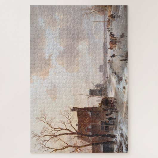 Aangepast Nederlands winterlandschapsolie schilder Legpuzzel (Verticaal)