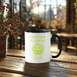 Aangepast Neon Halloween - Limoen Pompoen Design Mok