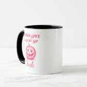 Aangepast Neon Halloween - Rode Pompoen Design Mok (Voorkant links)